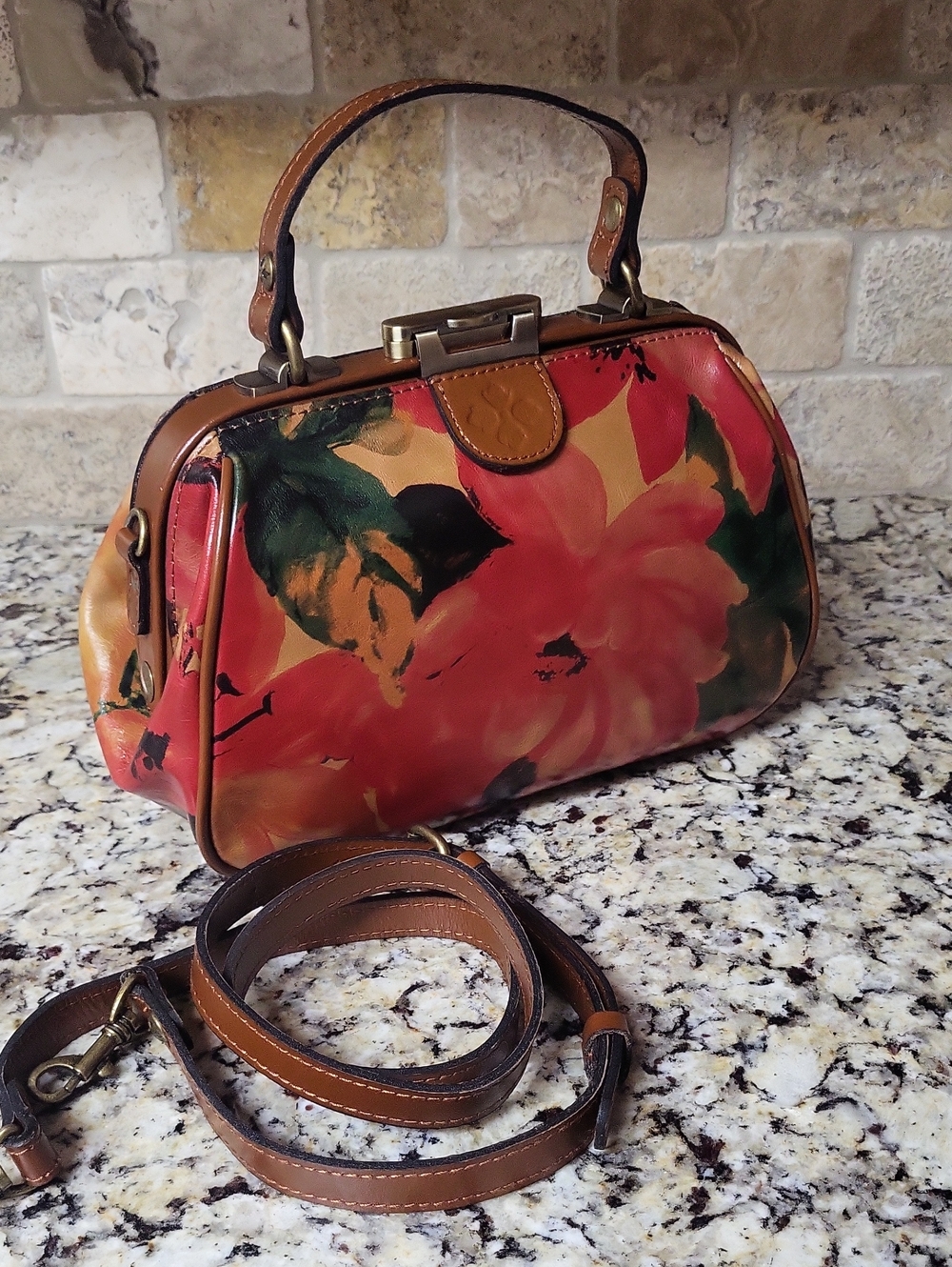 Patricia Nash Multi Floral Gracchi Satchel Bag